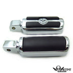 Chrome Gear Skull Footpegs for Yamaha Road Star Warrior (2002–2009)