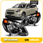 Headlight Assembly for Chevy Equinox (2010–2015) Reflector Pair Black Housing