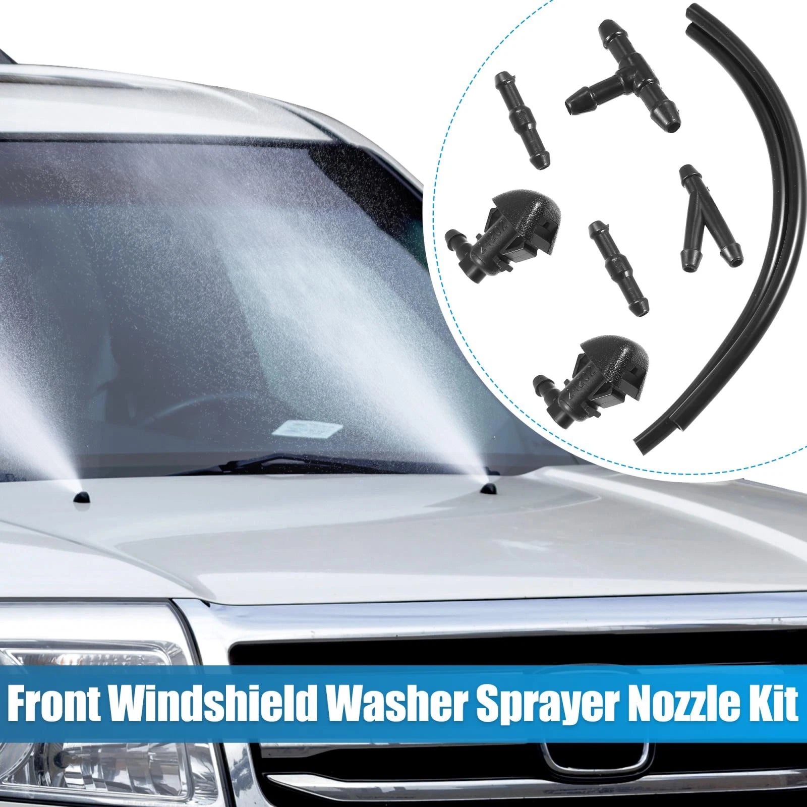 Set of 2 Windshield Washer Nozzles for Honda Pilot (2009–2015) 76810-SZA-A01ZA Black