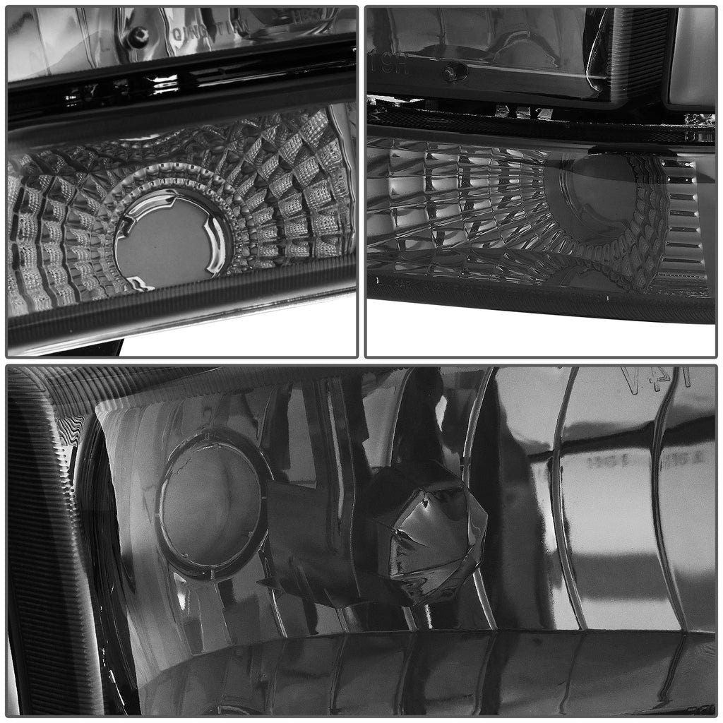 Pair of Smoked Housing Clear Corner Headlights for Dodge Durango (1997–2004)