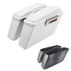 White Hard Saddlebags for Harley Softail Heritage Classic Springer (1984–2017)