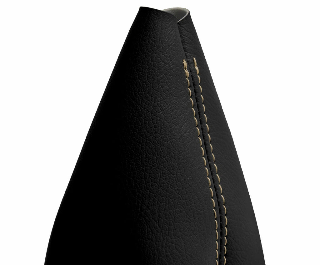 Leather Manual Shift Boot Cover for Volkswagen Cabrio (1996–2002) Beige Stitch