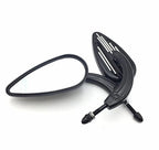 Set of 2 Black Oval Custom Side Mirrors for Harley Softail Dyna Sportster
