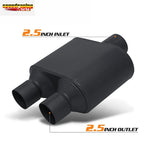 2.5" Inlet/Dual Outlet Stainless Steel Exhaust Muffler for