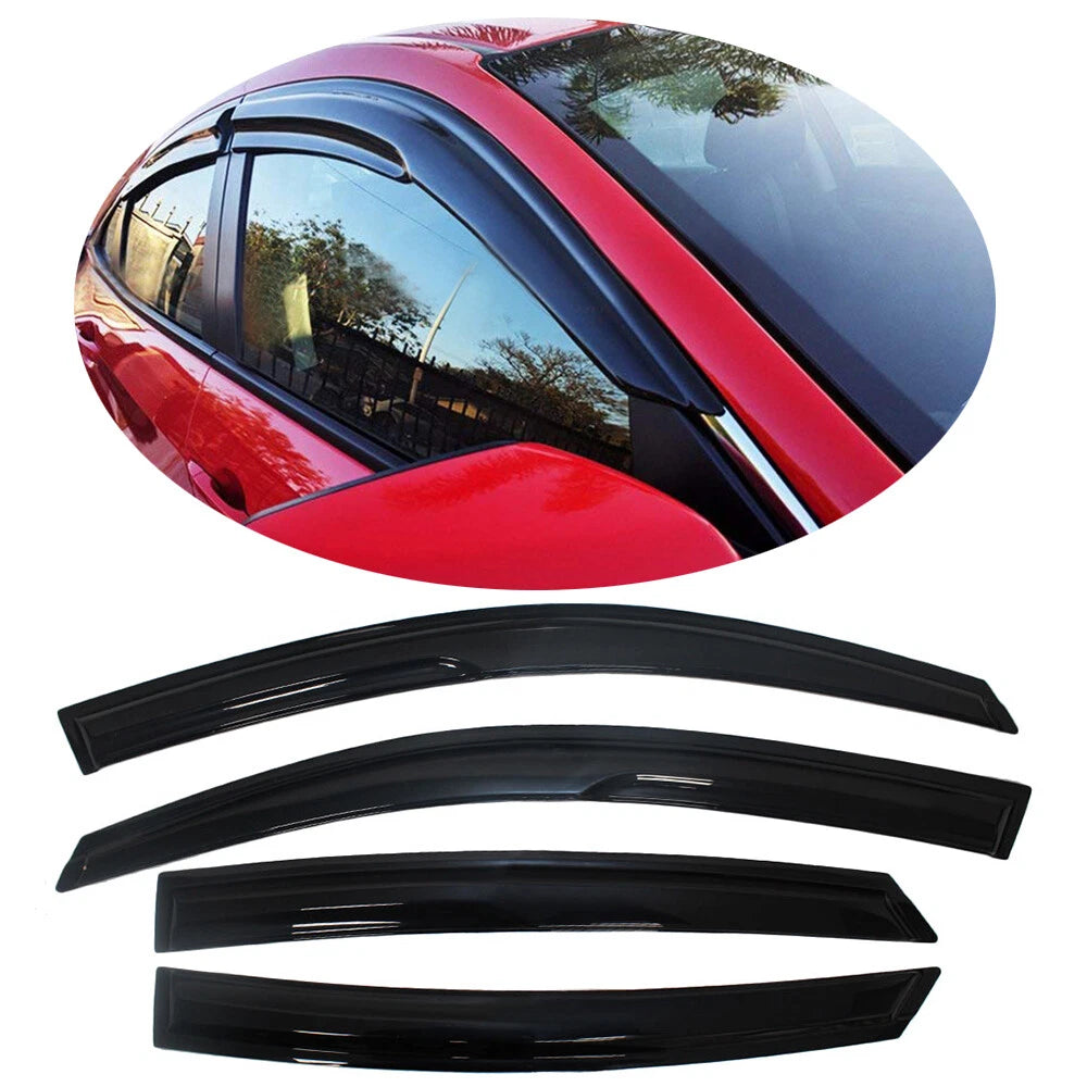 Wavy Mugen Black Window Visor Rain Guard for Honda Civic Sedan (2016–2021)