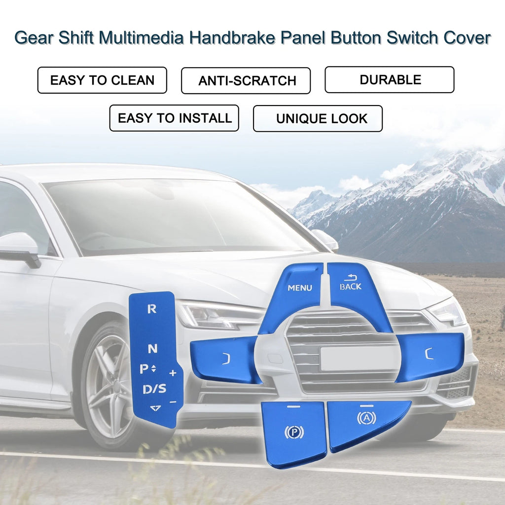 Set of 1 Gear Shift Handbrake Panel Button Switch Cover for Audi A4 A5 (2017–2019) Blue