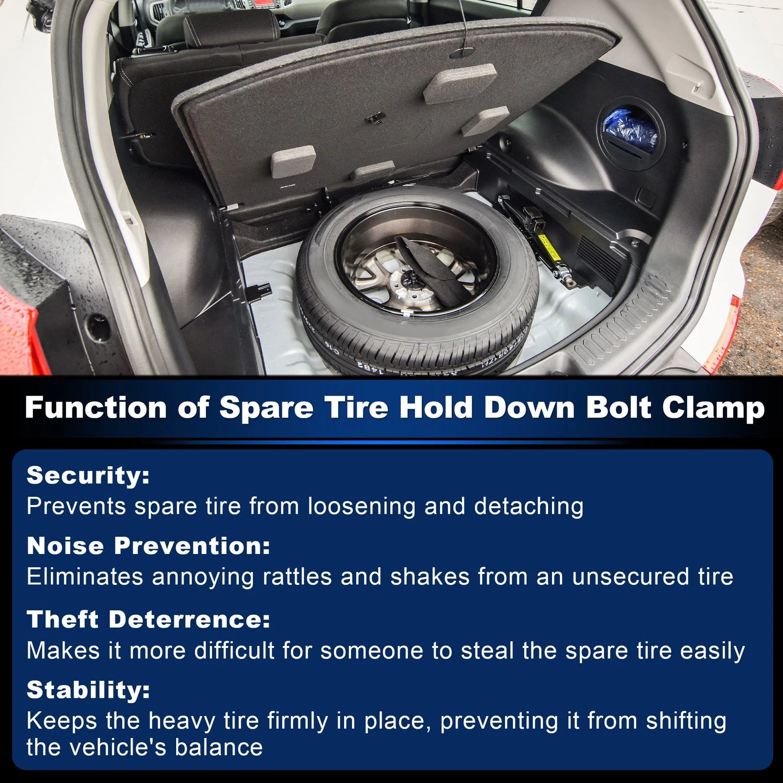Spare Tire Fixing Screw Retainer Clamp for Kia Sportage (2011–2016) 628502E100