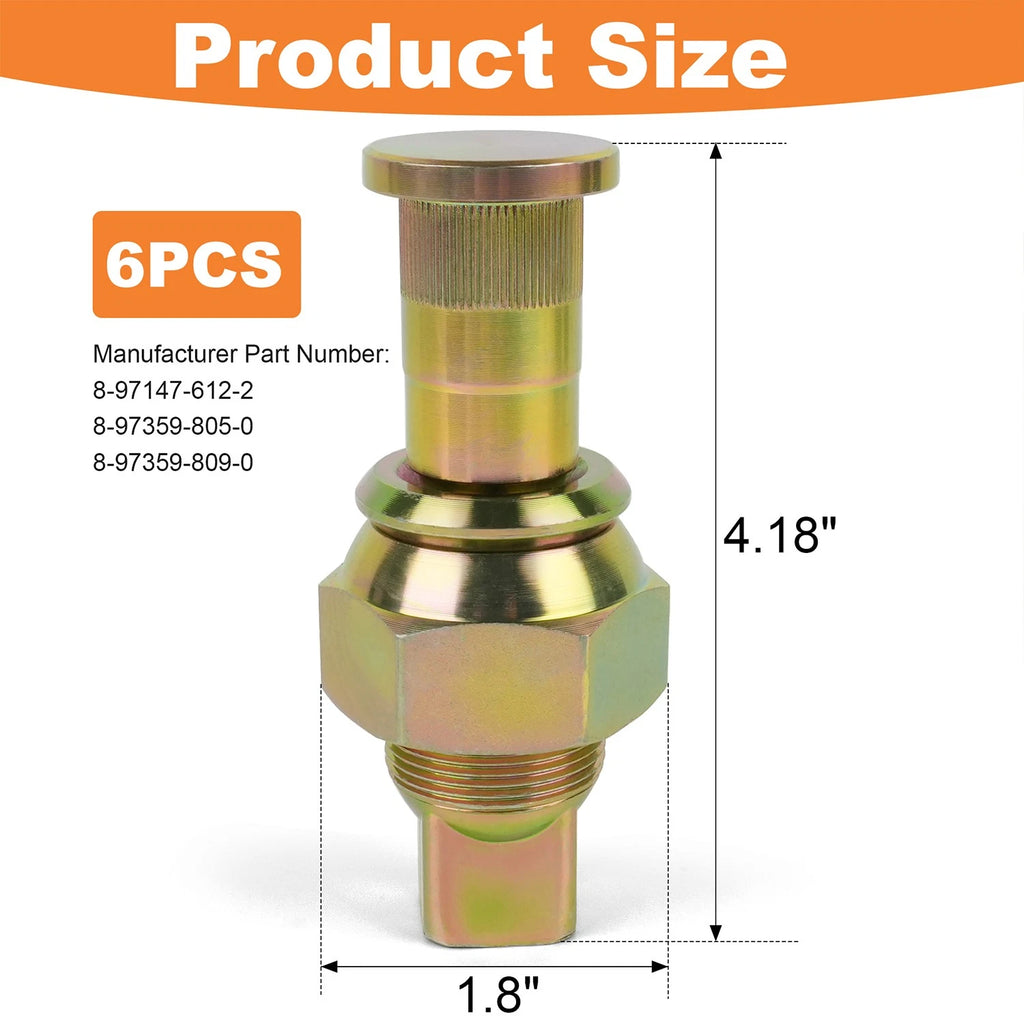 6PCS Wheel Nuts & Stud Kit for Isuzu NPR NPR-HD NQR NRR Reach