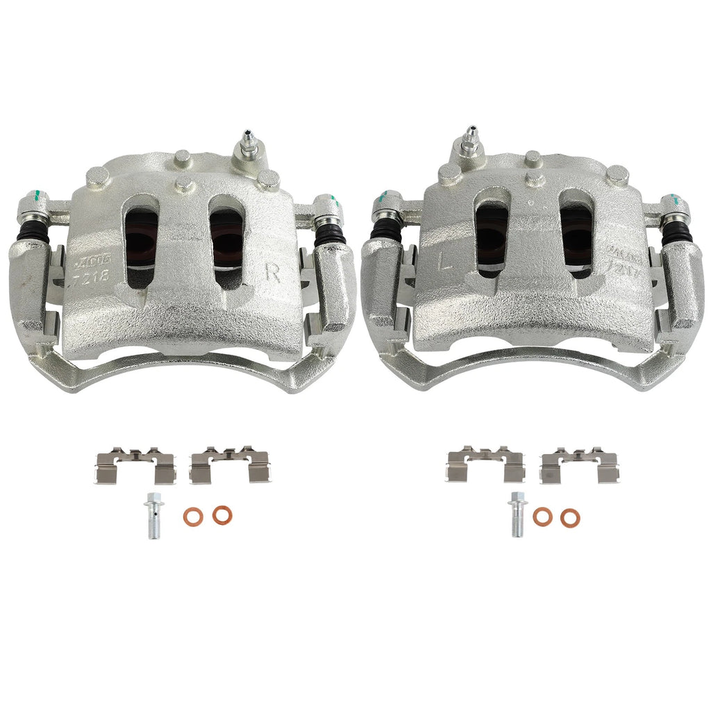 Front Pair Brake Calipers for Nissan Frontier I4 2.4L (1998–2004) w/ Bracket