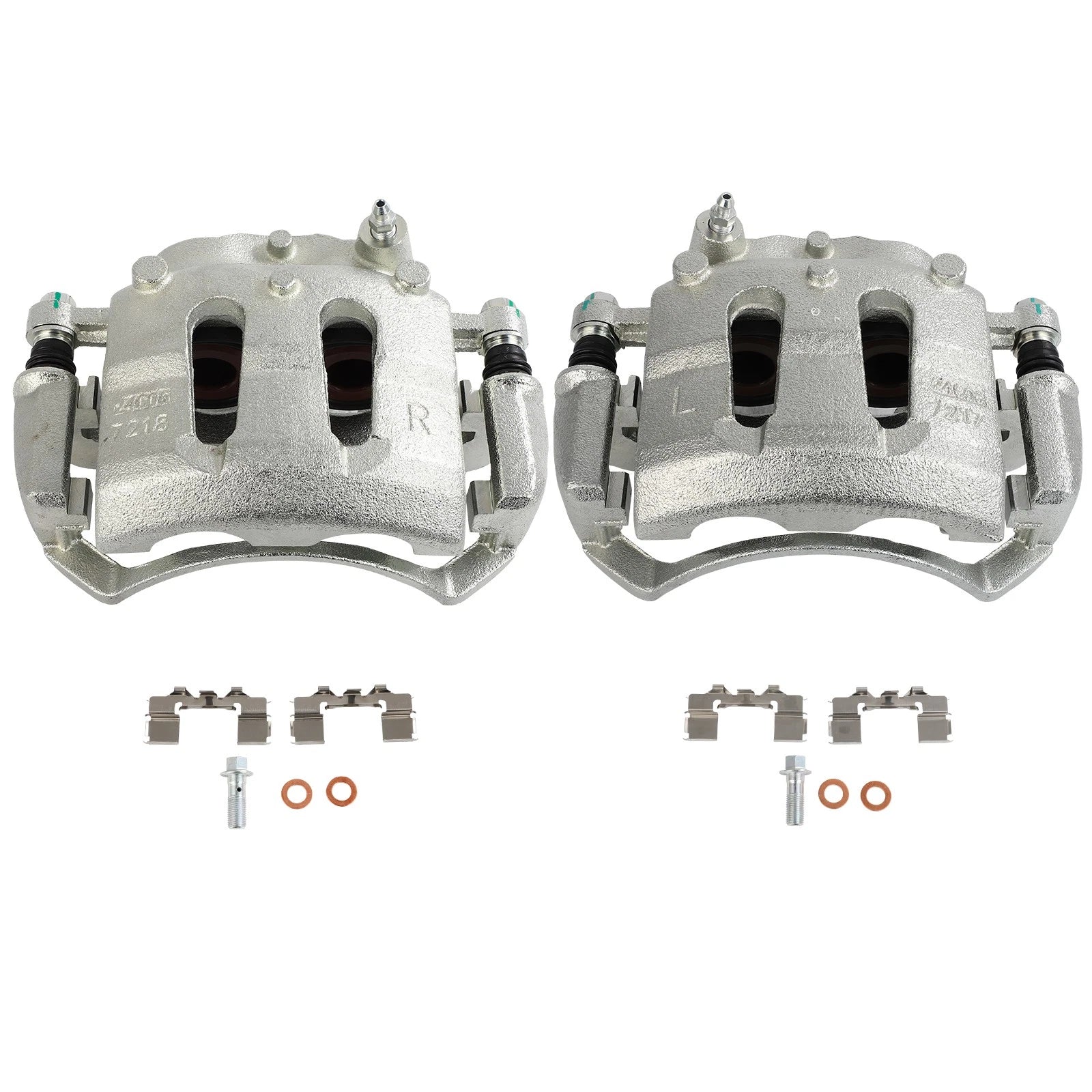 Front Pair Brake Calipers for Nissan Frontier I4 2.4L (1998–2004) w/ Bracket