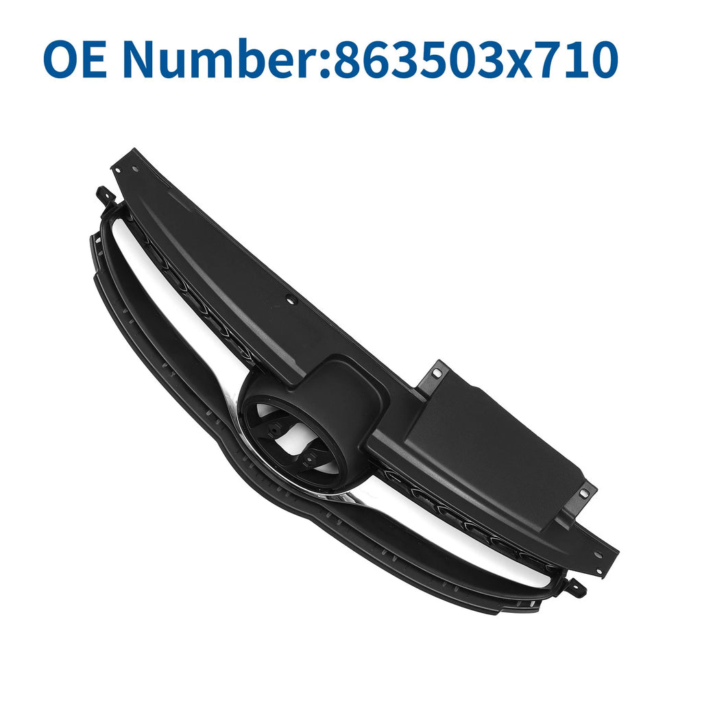 Front Upper Bumper Grille for Hyundai Elantra (2014) Black Chrome