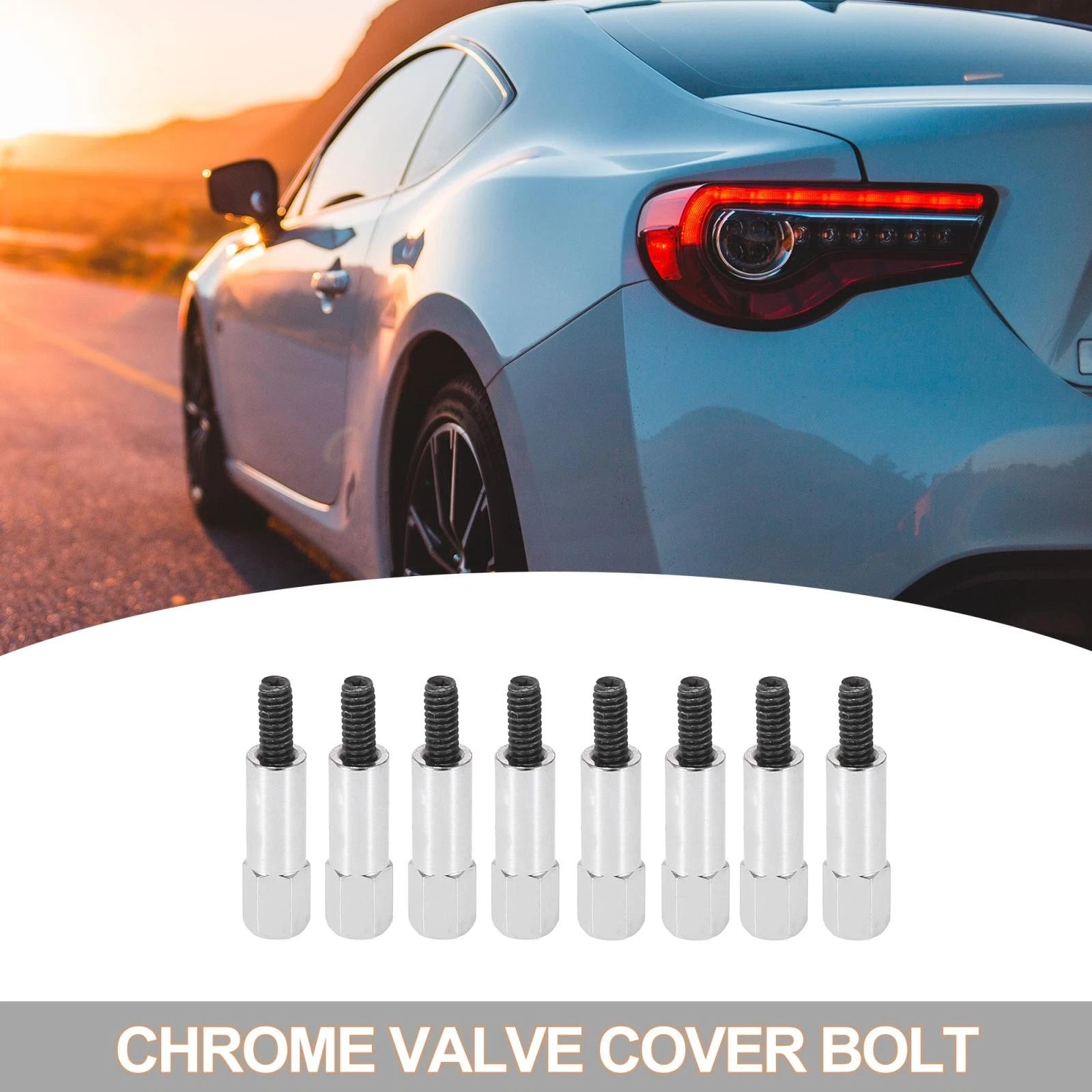 8pcs Chrome Valve Cover Bolt for Chevy 283 302 305 307 327 350 383 400