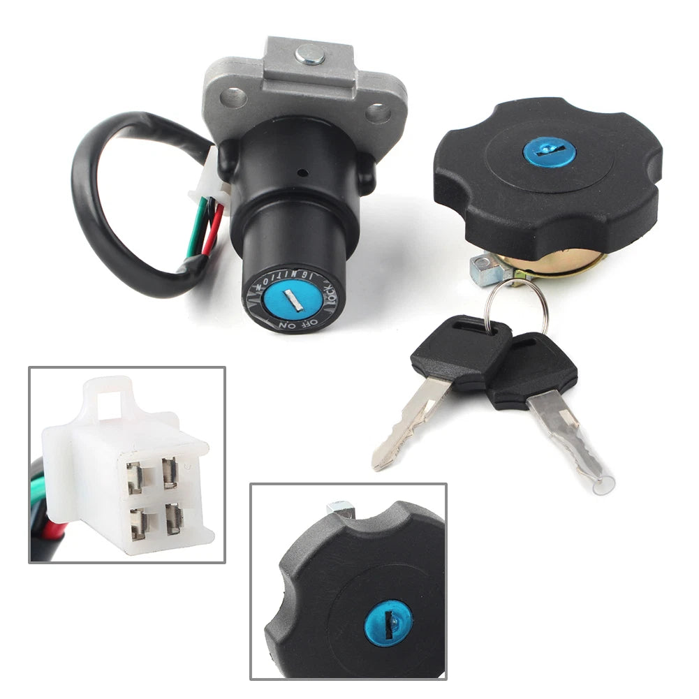 Ignition Switch Fuel Gas Cap Lock Keys Set for Yamaha DT200R (1991–1994)