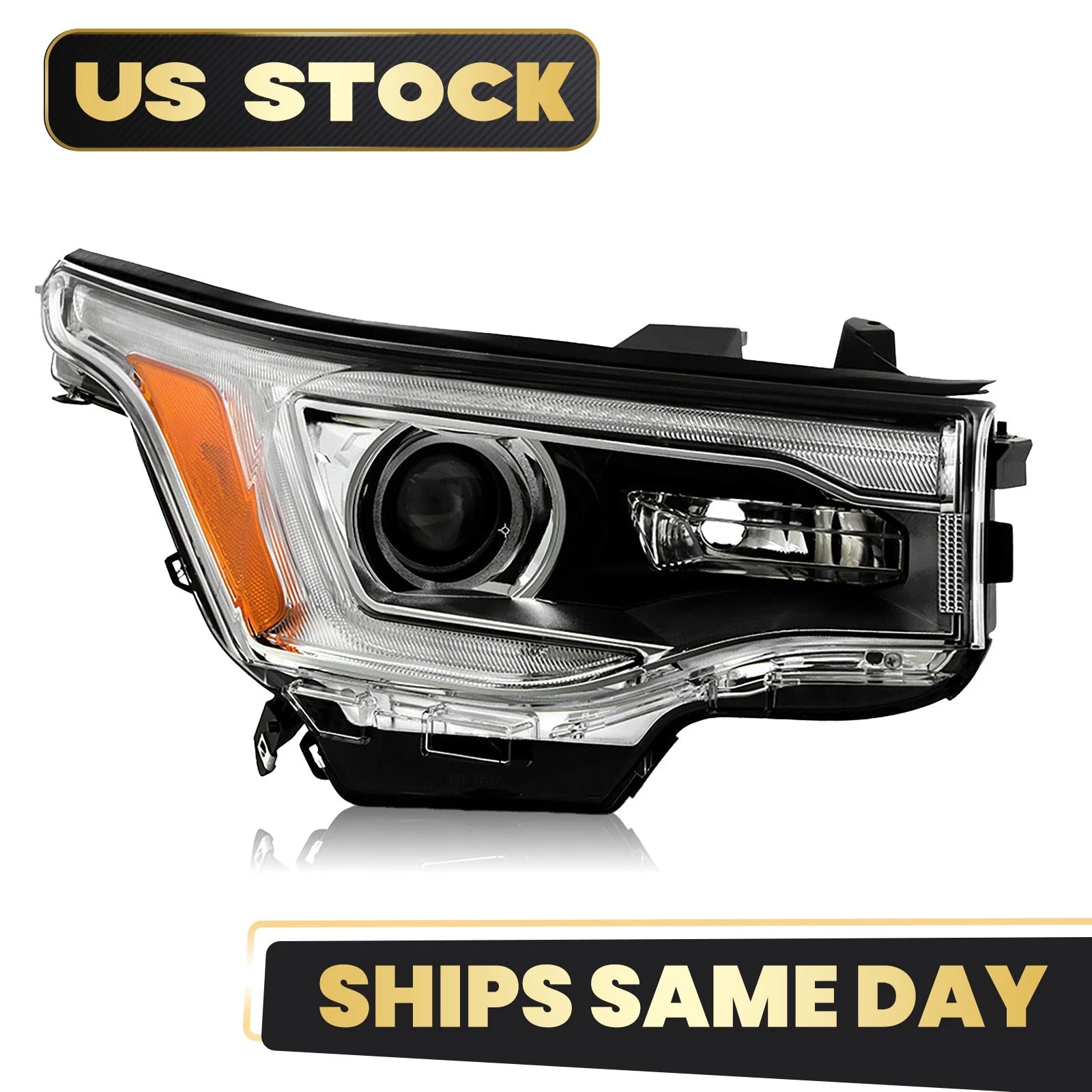 Halogen Headlight w/LED DRL Chrome for GMC Acadia (2017–2019) Right Passenger Side