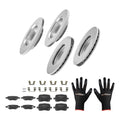 Front & Rear Brake Disc Rotors + Brake Pads for Pontiac G5/G6 (2008–2010)