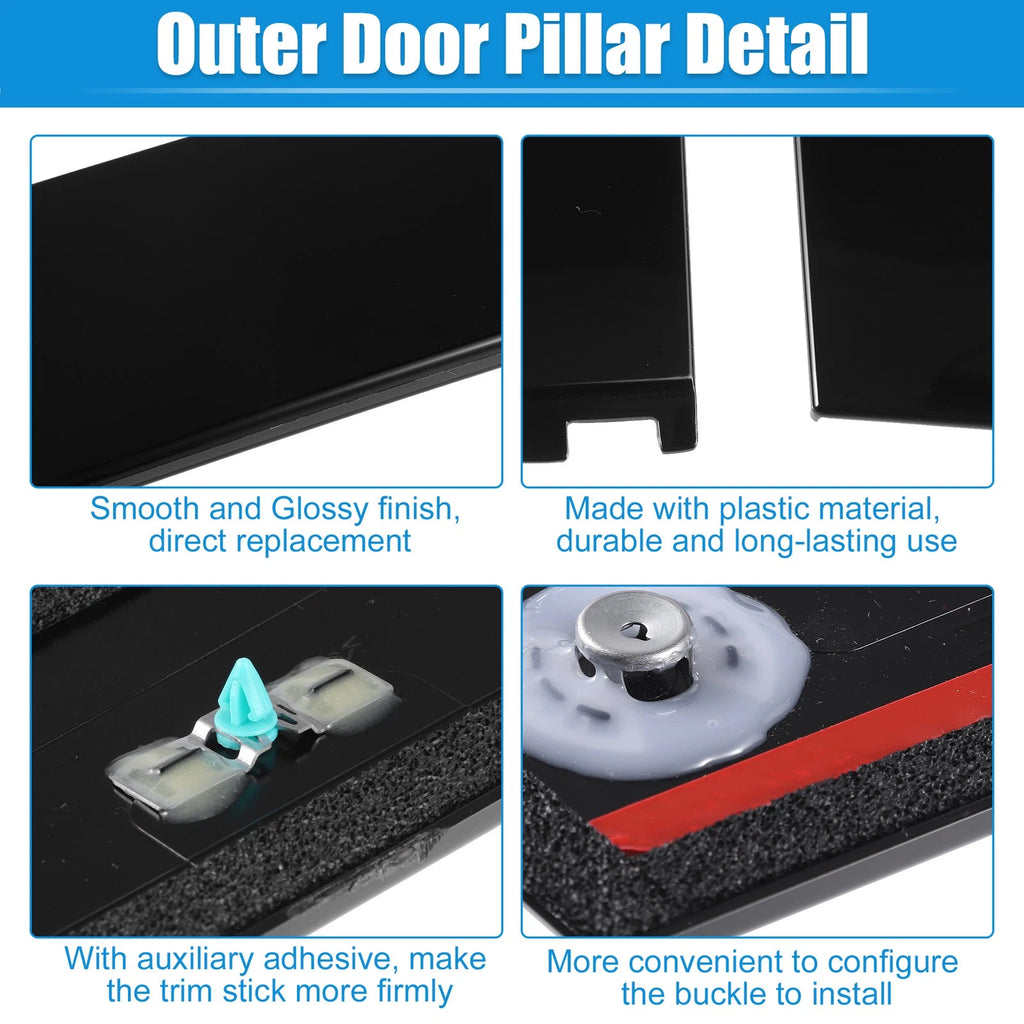 Pair Door B Pillar Trim Panel for Cadillac Chevy 