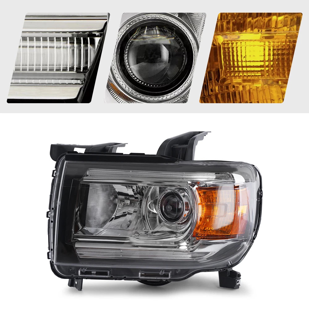 Halogen Headlight with Bulb & LED DRL Projector for GMC Canyon (2015–2022)