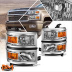 Headlight Lamp Replacement for Chevy Silverado (2014–2015) Chrome Housing