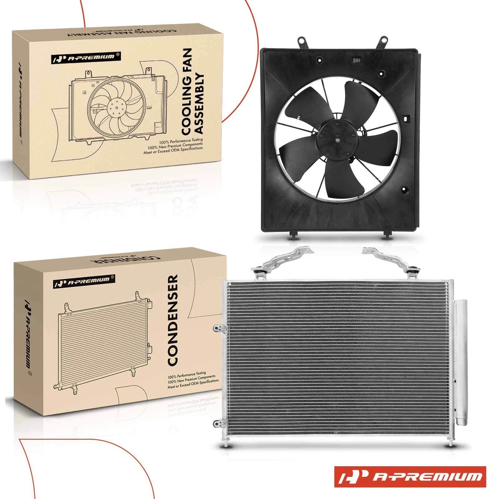 A/C Condenser & Cooling Fan Assembly for Toyota Sienna (2011-2016) Lexus