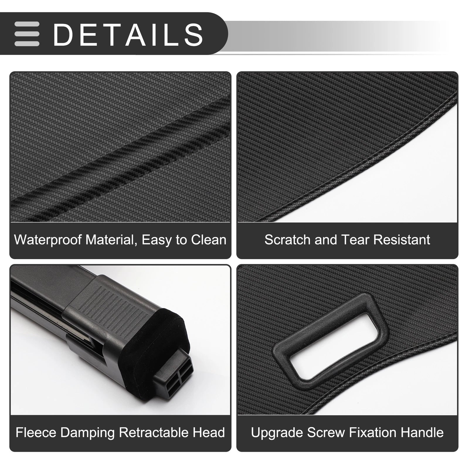 Retractable Cargo Cover for Honda Pilot (2016–2023) Carbon Fiber Black