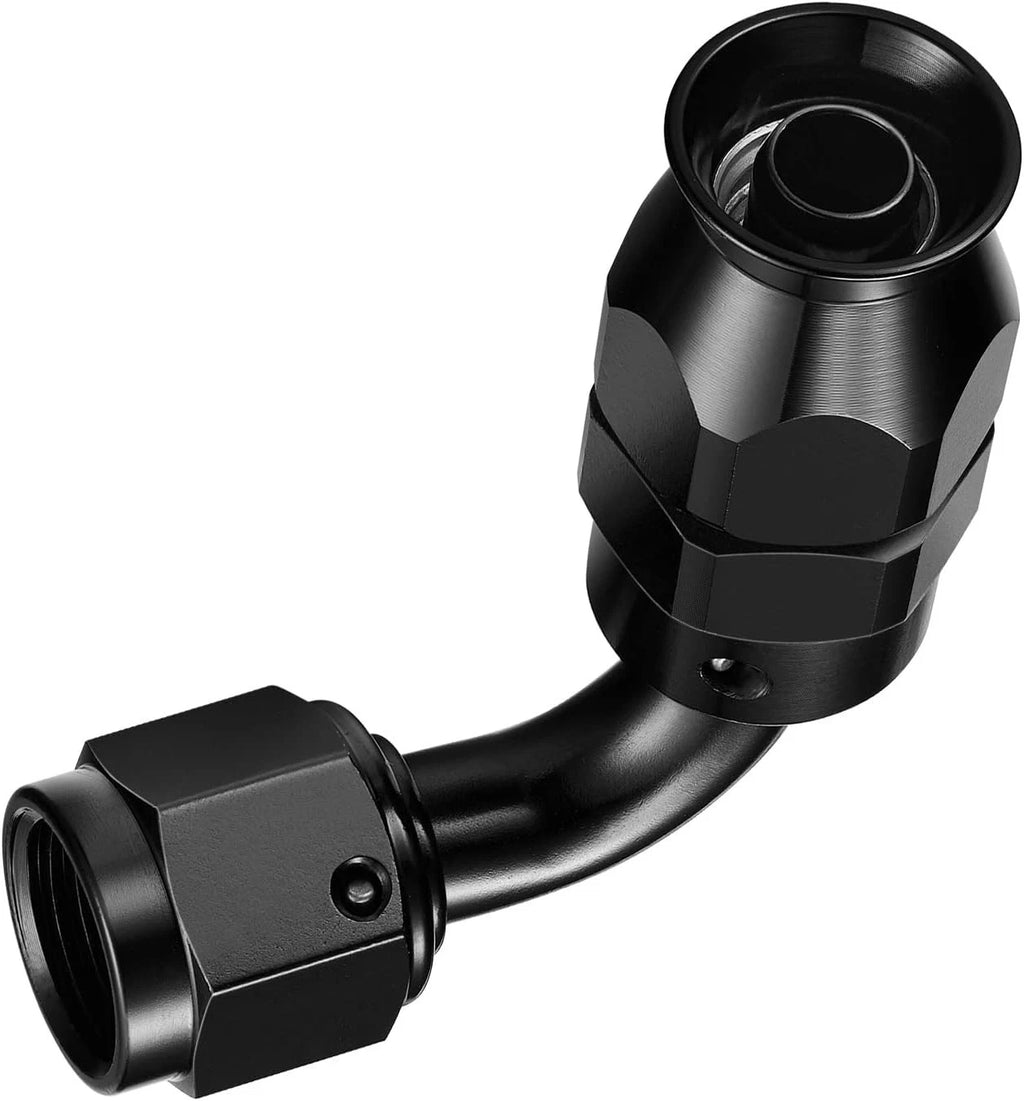6AN Swivel PTFE Hose End Fittings Adapter 90 Degree for Fuel Hose Line