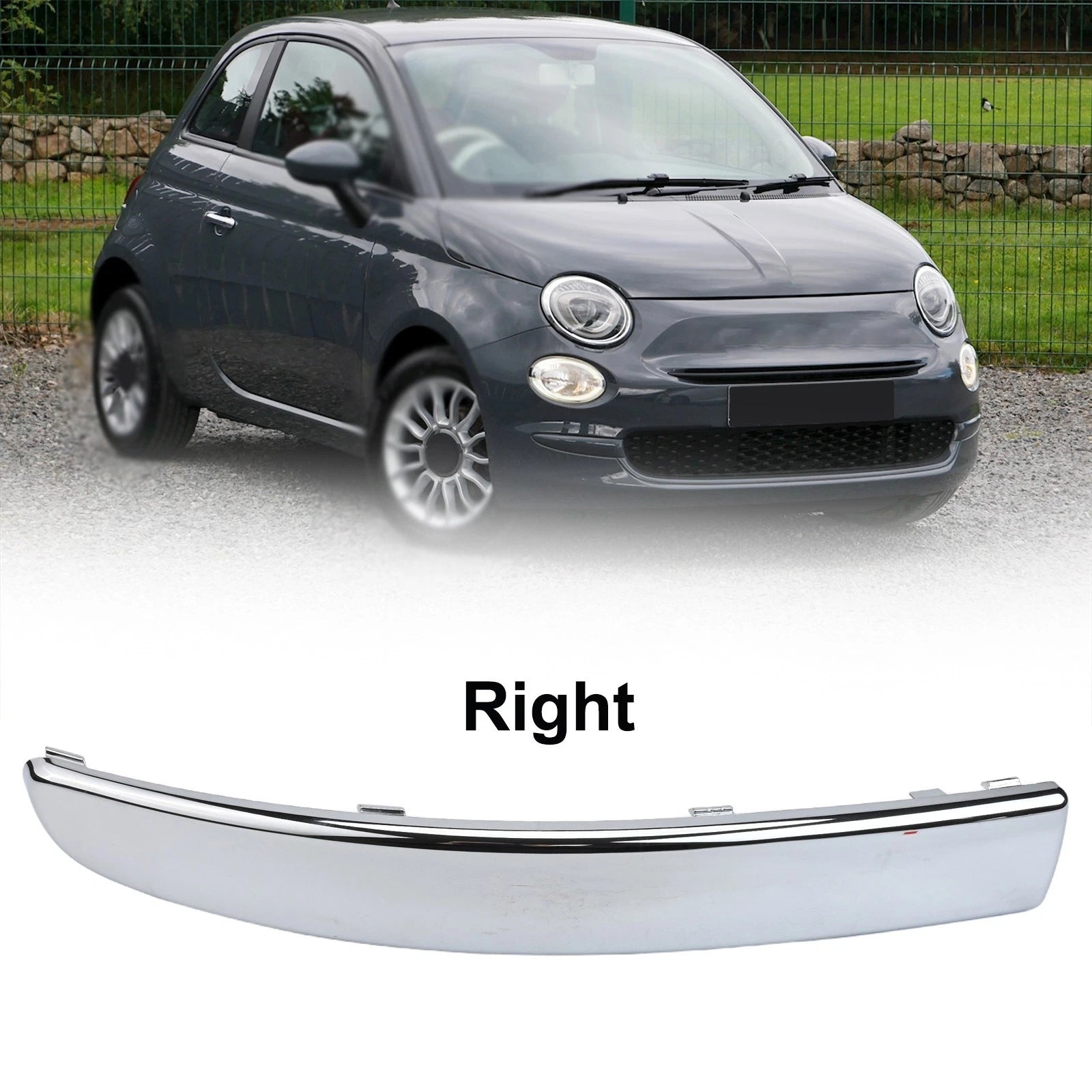 Lower Bumper Upper Grill Trim for Fiat 500 (2007–2015)