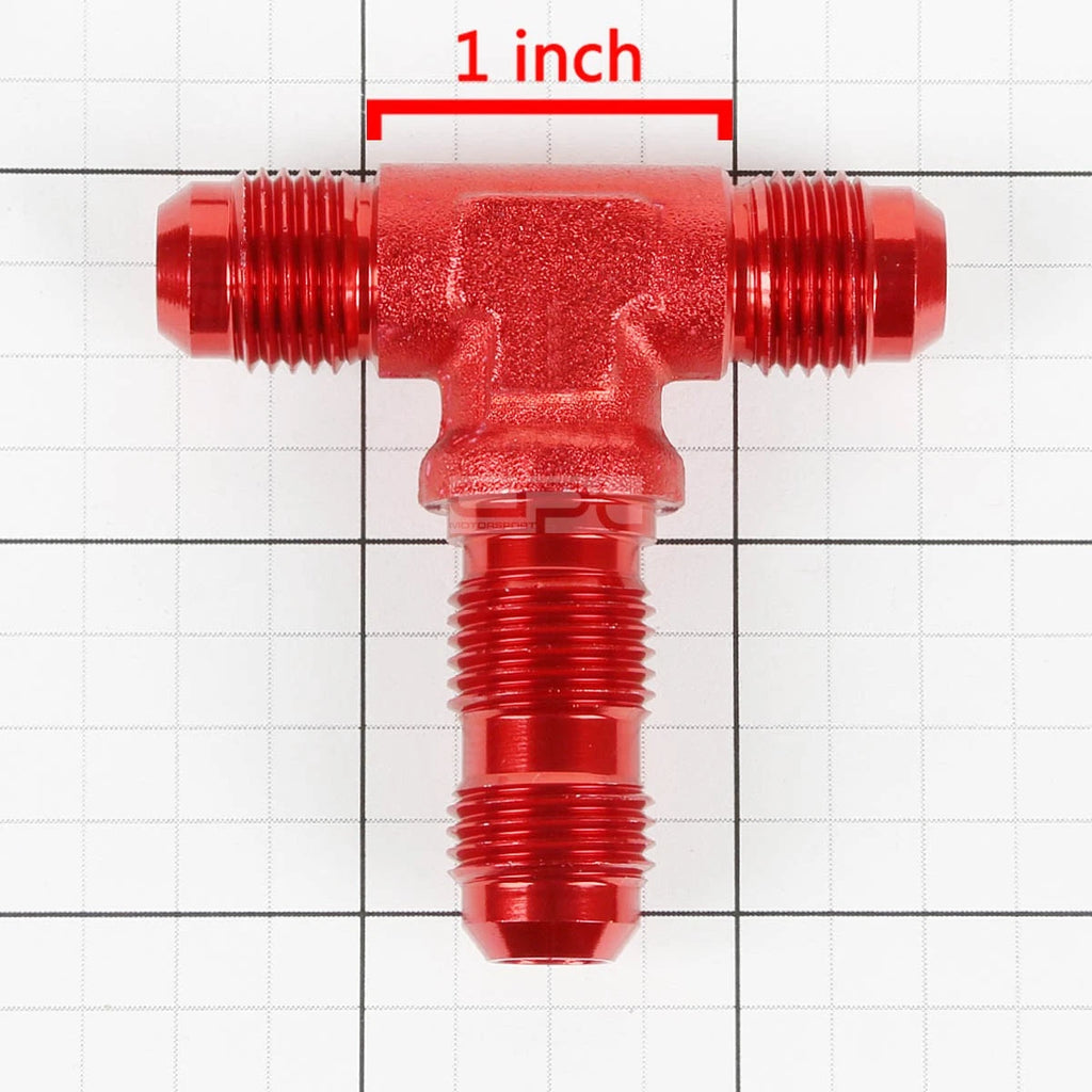 6AN AN-6 Male on Run Female Bulkhead Flare Tee Fitting for Fuel/Oil