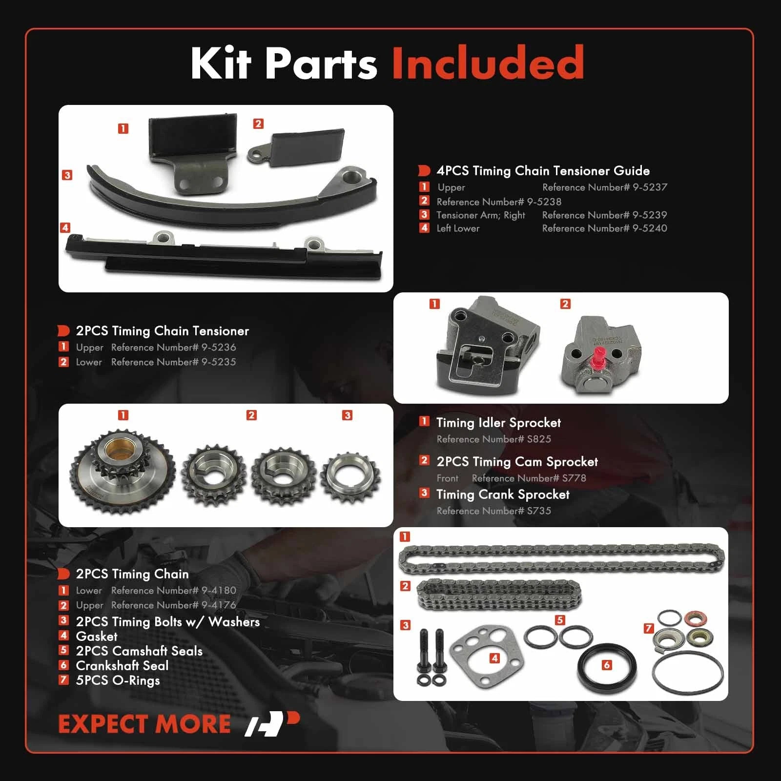 2X Timing Chain Kit for Nissan Altima (1993–1997) 2.4L