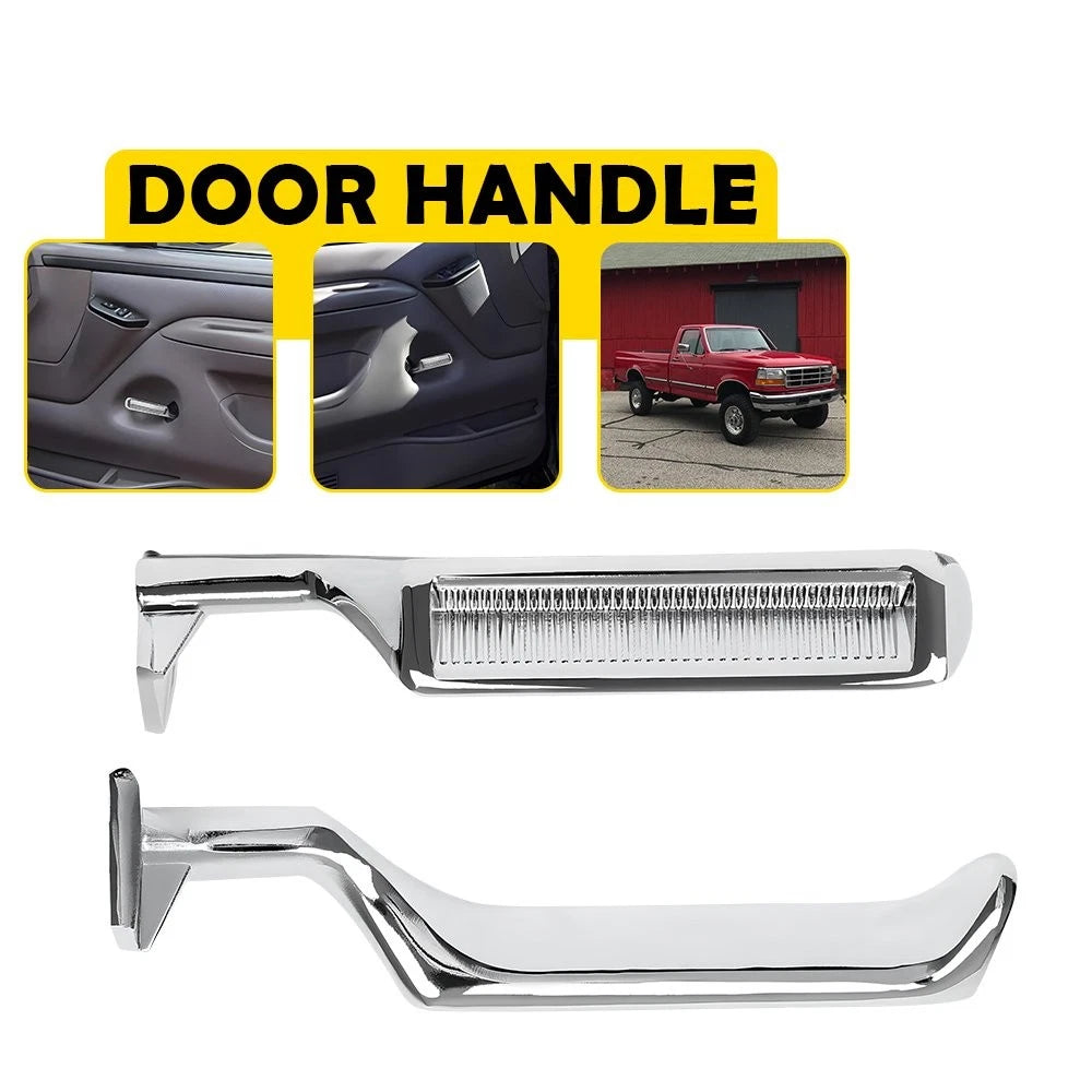 Chrome Interior Door Handles Pair for Ford F150 F250 F350 F53 F59 Bronco (1987–1999)