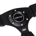 NRG 35cm 2.5" Deep Leather Steering Wheel + Horn Button for Universal Fit (2010–2023)