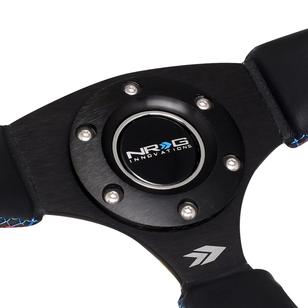 NRG 35cm 2.5" Deep Leather Steering Wheel + Horn Button for Universal Fit (2010–2023)
