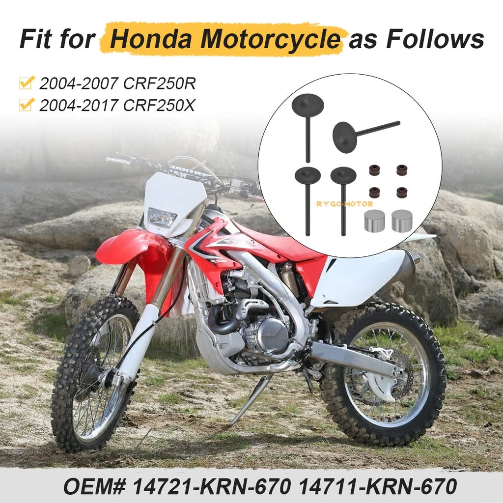 Intake & Exhaust Valve Kit with Lifter for Honda CRF250R CRF250X (2004–2017)