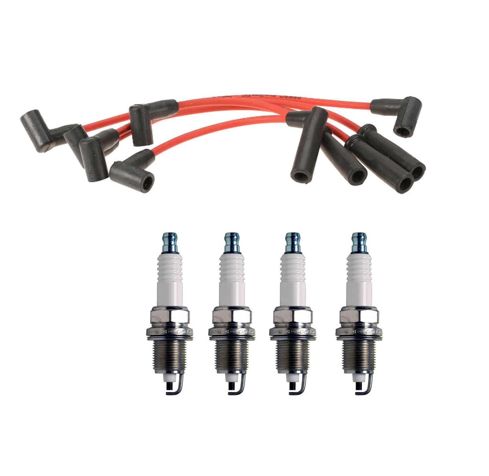 Denso 7mm Wire Set & 4 U-Groove Spark Plugs for Dodge Jeep 2.5 L4