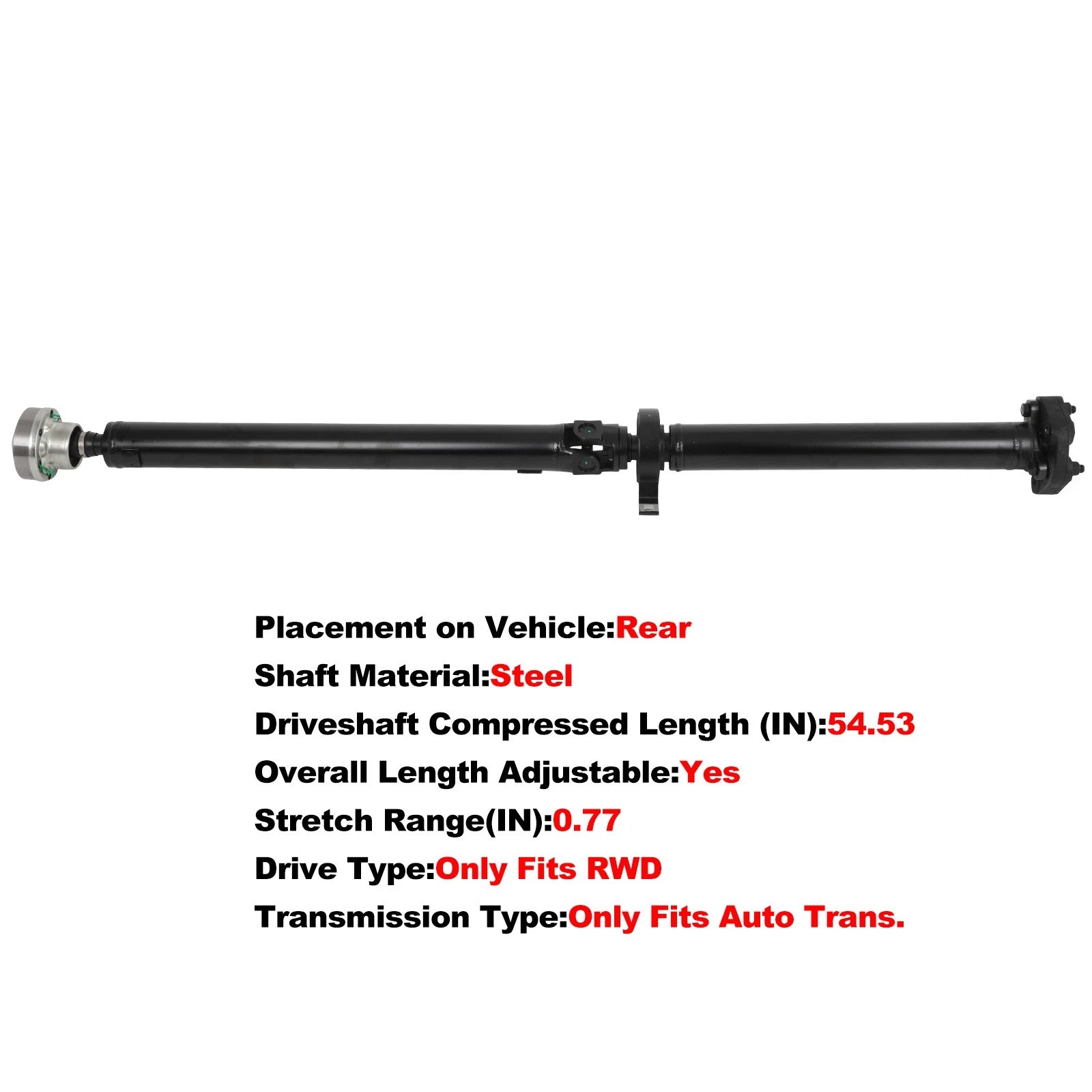 Rear Driveshaft for BMW 330i, 330Ci (2001–2003) L6 3.0L RWD AT