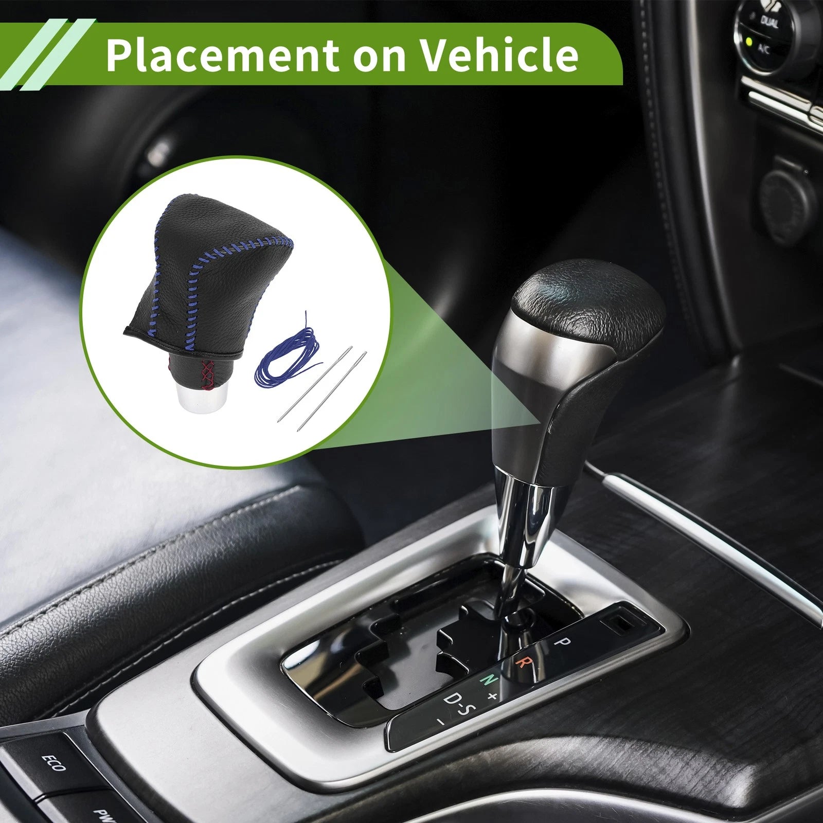 1 Pc Gear Shift Knob Cover for Lexus ES300h (2018–2023) Pebbled Black Blue