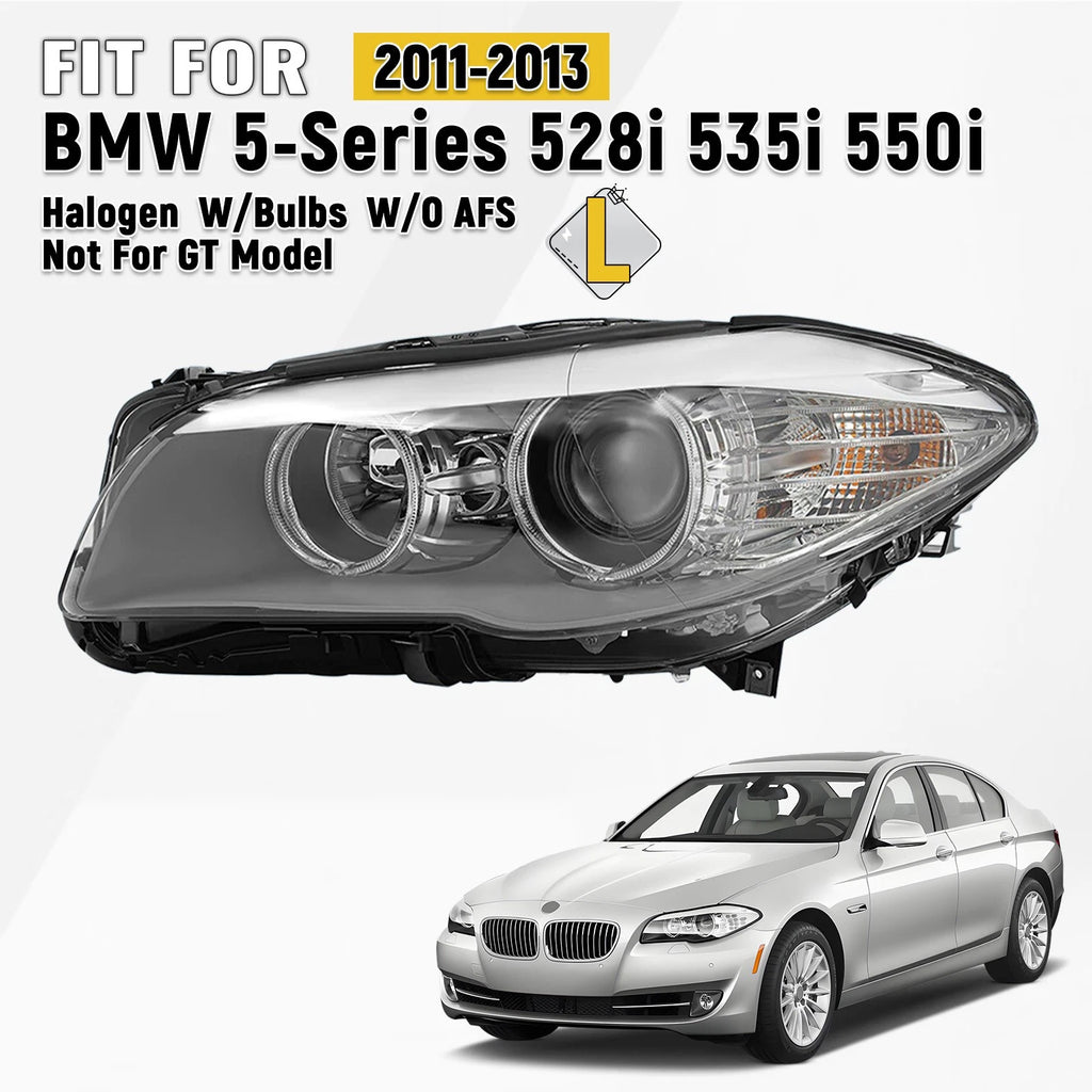 Halogen Headlight with Bulb for BMW 5 Series 528i 535i F10 (2011–2013)