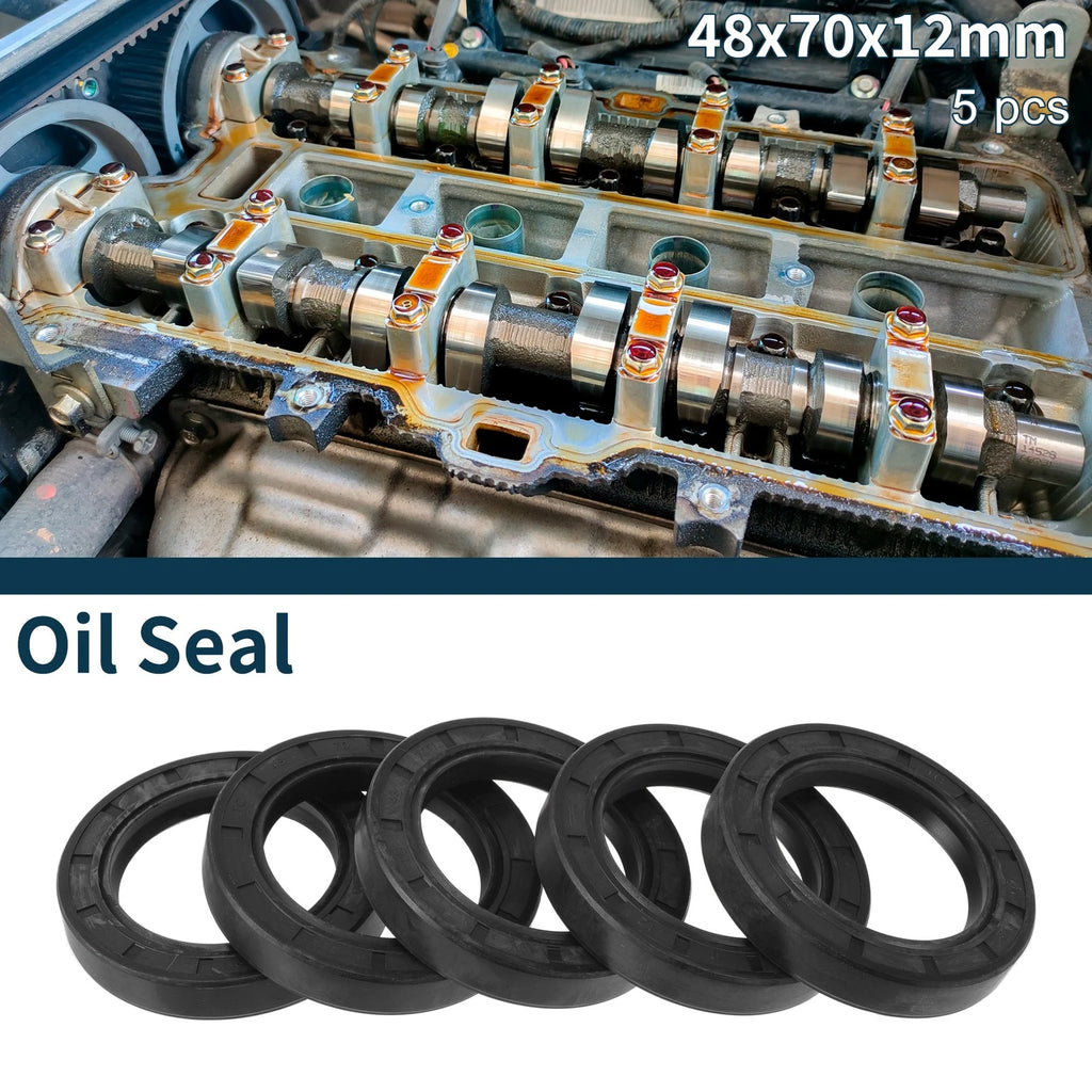 Set of 5 Oil Seal Rotary Shaft Seal NBR Rubber 48x70x12mm