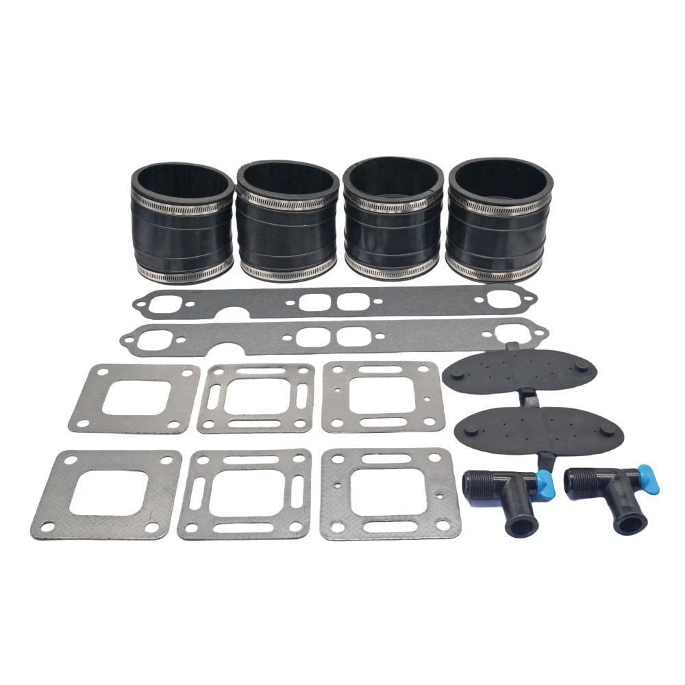 2 Sets Exhaust Manifold Kit for Mercruiser 4" V8 GM 305 350 377 CID (200-320)