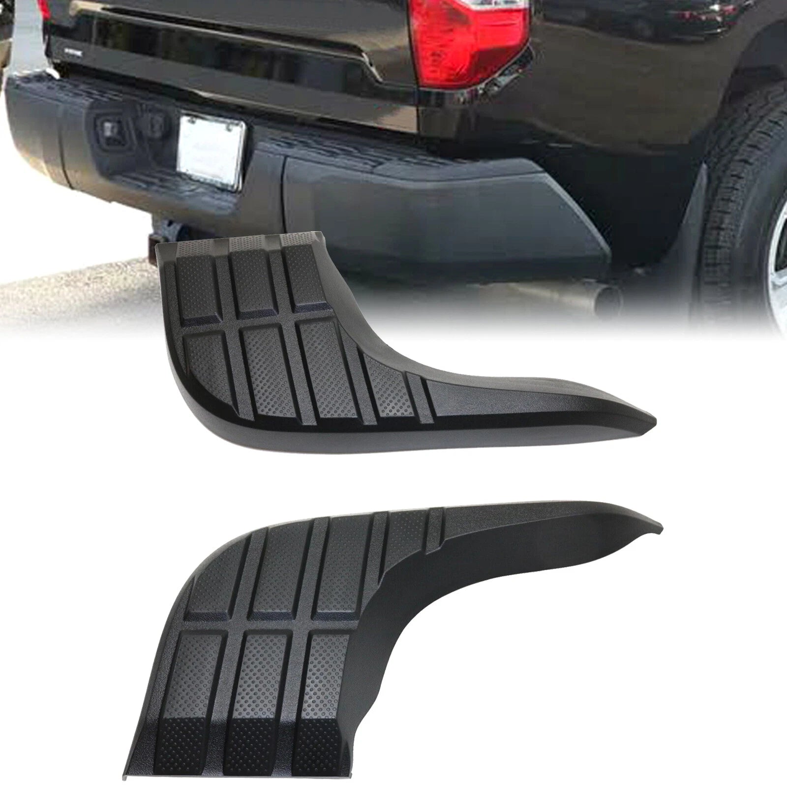 Set of 2 Rear Bumper Step Pads for Toyota Tundra (2014–2021) Black