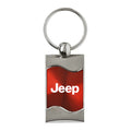 Red Rectangular Wave Keychain KC3075.JEE.RED - Officially Licensed for Jeep