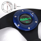 Universal Blue U Shape Flat Dish Steering Wheel with Horn Button