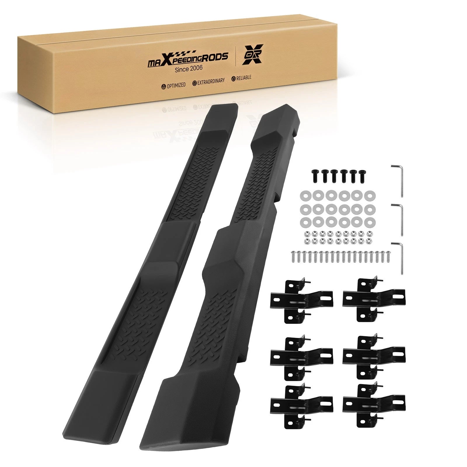 Black Nerf Bars Side Steps for Jeep Wrangler JK 4-Door (2007–2018)