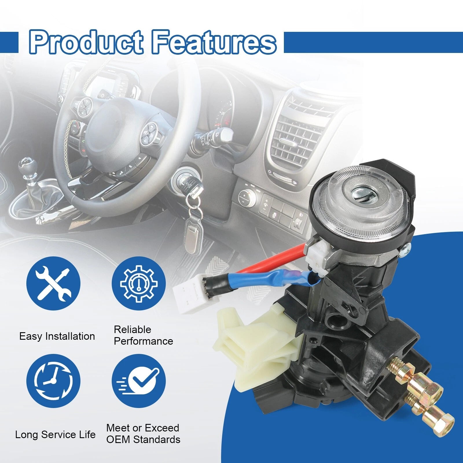 Ignition Lock Switch Set with 2 Keys for Kia Soul (2014-2019)
