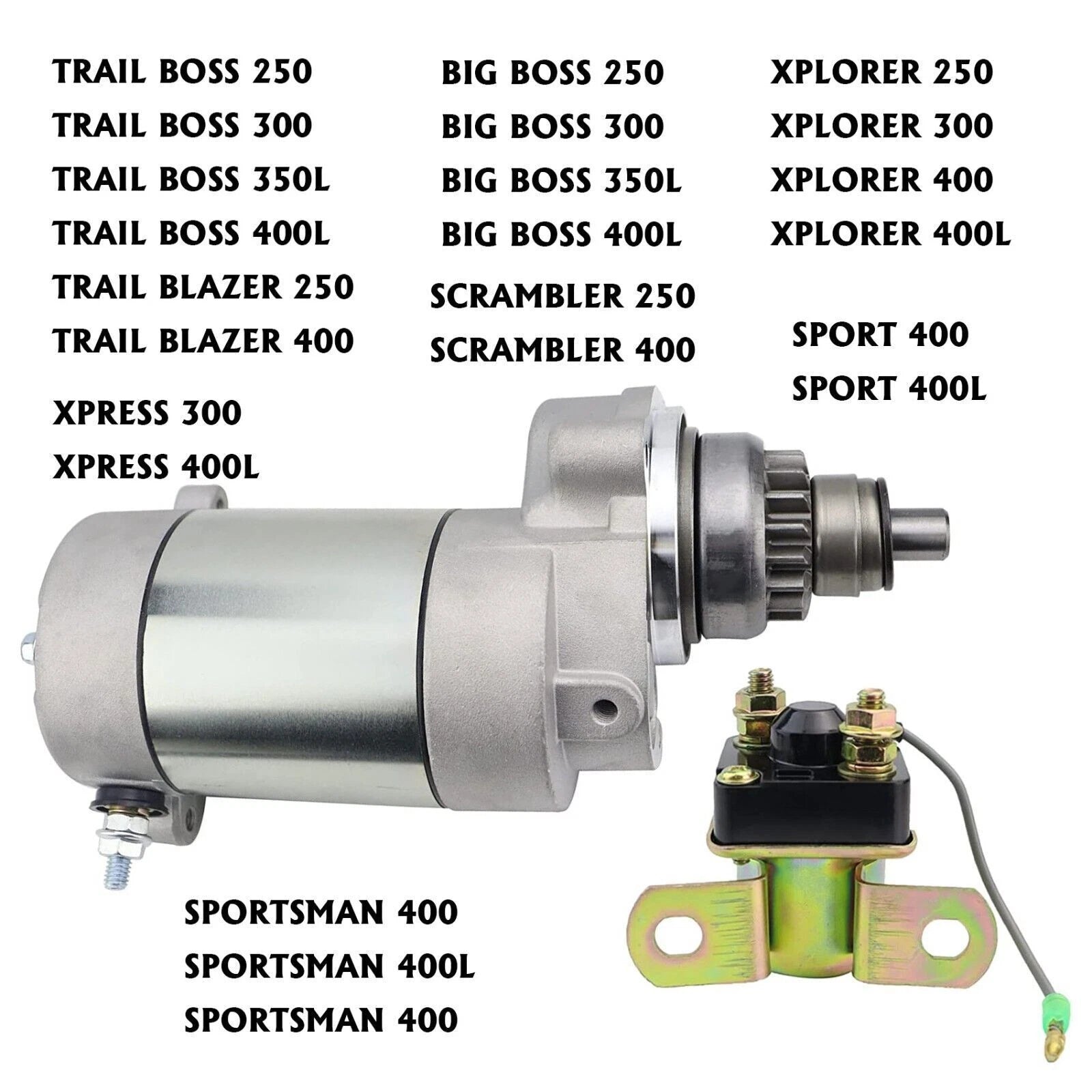 Starter Motor for Polaris Xpress 400L (1997–1998) W/Bendix & Relay