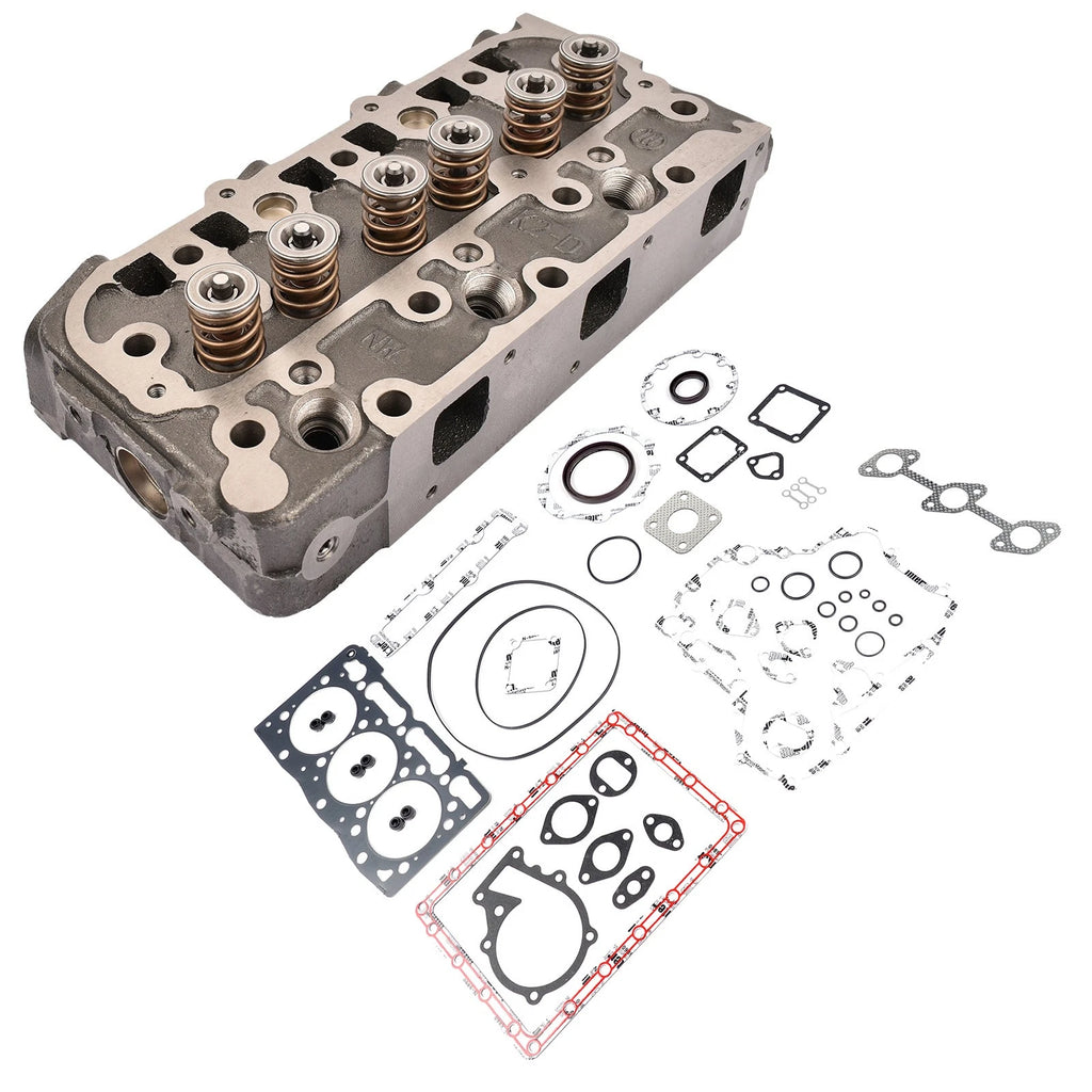 Complete Engine Cylinder Head & Gasket for Kubota FZ2400 F2560E F2880E ZD28