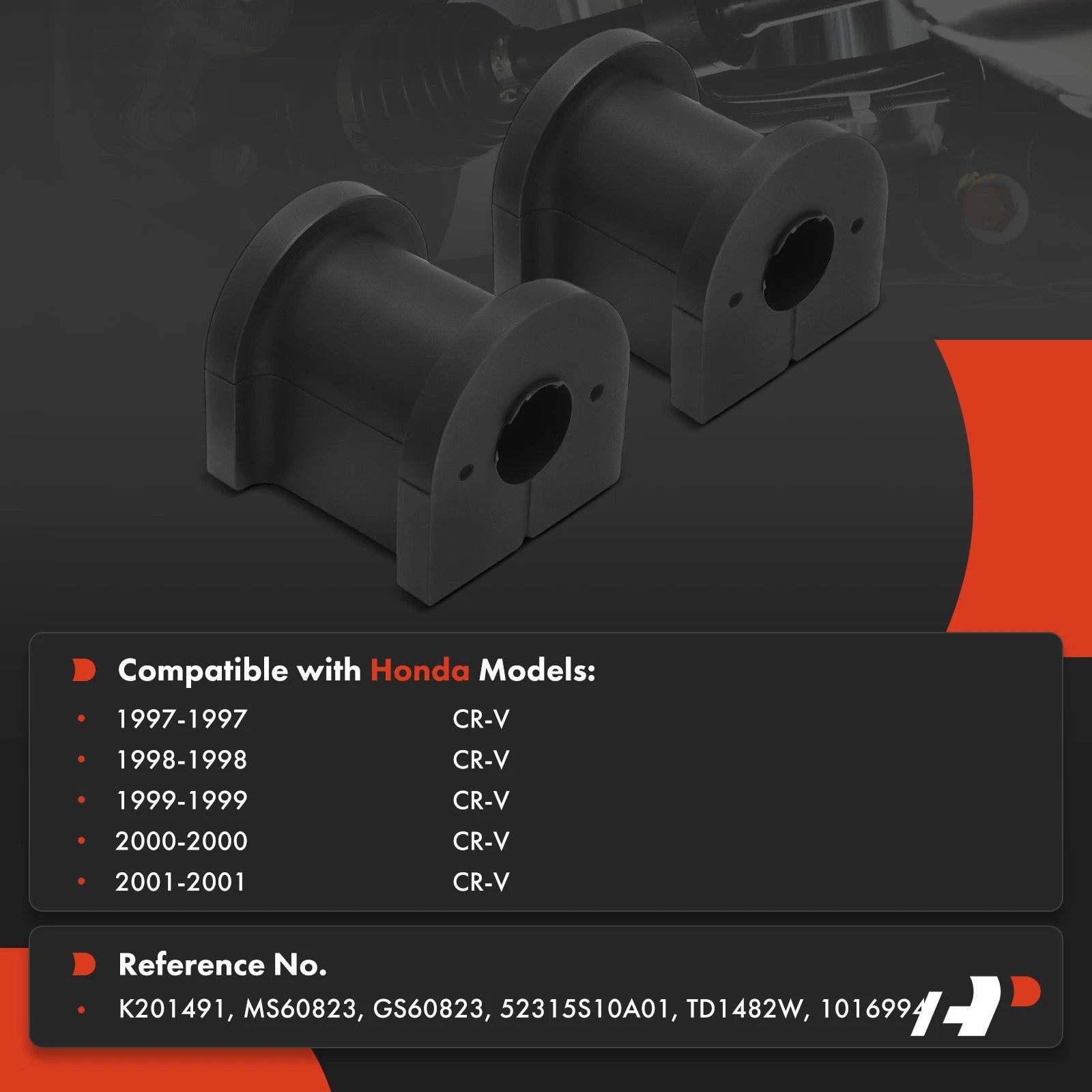 2X Rear Sway Bar Bushings for Honda CR-V (1997–2001)