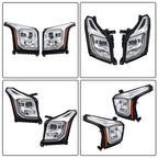 Pair Headlight Assemblies for GMC Yukon/Yukon XL (2015-2017) Halogen LED DRL