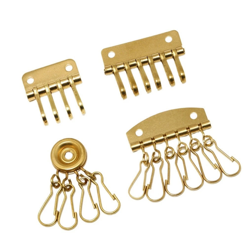 Multi Slot Key Holder for Leather Bag Personalization (Brass with Rivets)