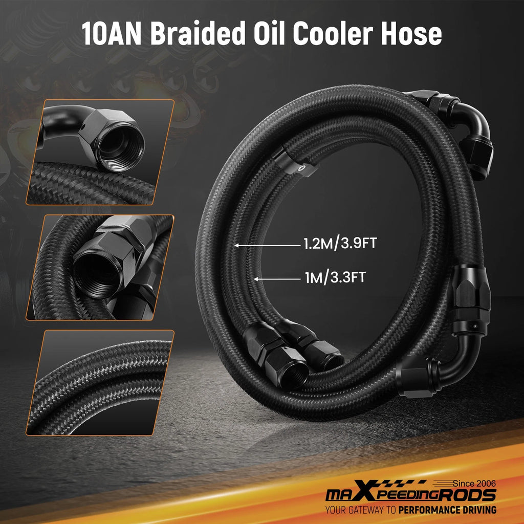 7 Row Transmission Oil Cooler for Universal Applications (Aluminum, 10AN)