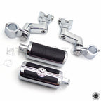 Chrome Skull Head Foot Peg Rests for Harley-Davidson 1" (25mm)